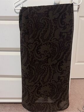 Express Vintage 1980s-90s Paisley Print Brown Maxi Skirt